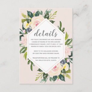Frühlingsblüte   Angaben zur Hochzeit Begleitkarte