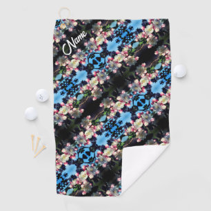 Frühlingsblüte Blume Muster Personalisiert Golfhandtuch