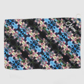 Frühlingsblüte Blume Muster Personalisiert Golfhandtuch (Horizontal)
