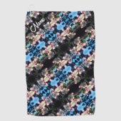 Frühlingsblüte Blume Muster Personalisiert Golfhandtuch (Vorderseite)