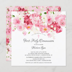 Frühlingsblüte Blumenkommunion Einladung