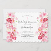 Frühlingsblüte Blumenkommunion Einladung (Vorderseite)