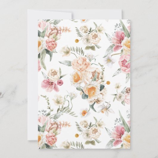 Frühlingsblüte | Blumenkreuz Einladung (Rückseite)