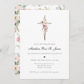 Frühlingsblüte | Blumenkreuz Einladung (Vorne/Hinten)