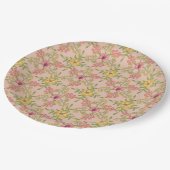 Frühlingsblüte Hübsches Rosa Brautparty Rosa Pappteller (Schrägansicht)