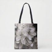 Frühlingsblüte in Schwarz-Weiß-Blume Tasche (Vorderseite)