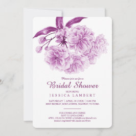 Frühlingsblüte lila Brautparty Einladung