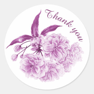 Frühlingsblüte lila getönte Blume danke Runder Aufkleber
