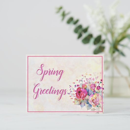Frühlingsblüte Postkarte (Stehend Vorderseite)