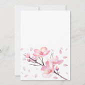 Frühlingsblüte Rosa Kirsche Blossom Sakura Geburts Einladung (Rückseite)