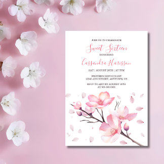 Frühlingsblüte Rosa Kirsche Blossom Sakura Geburts Einladung