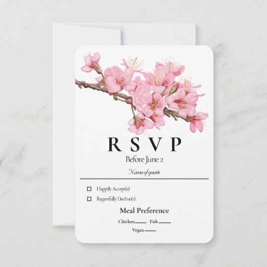 Frühlingsblüte RSVP-Karte Karte (Vorderseite)