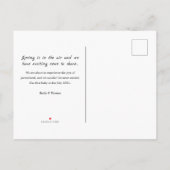 Frühlingsblüte Schwangerschaft offenbaren/ Geburt Ankündigungspostkarte (Rückseite)