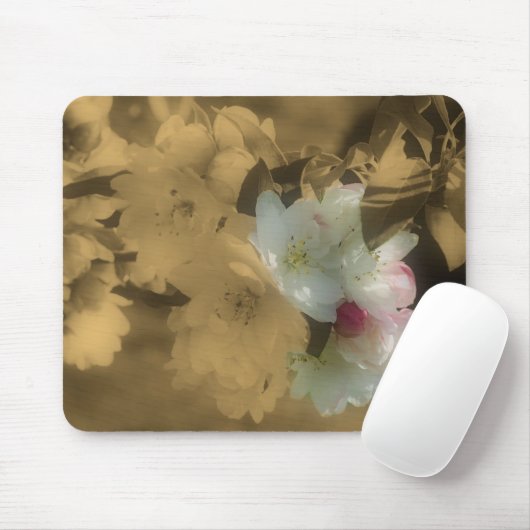 Frühlingsblüte Sepia Blume Mousepad (Mit Mouse)