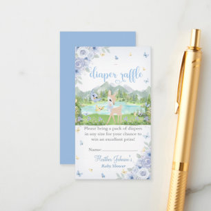 Frühlingsblüte und Schmetterlinge Reh Baby Shower Begleitkarte