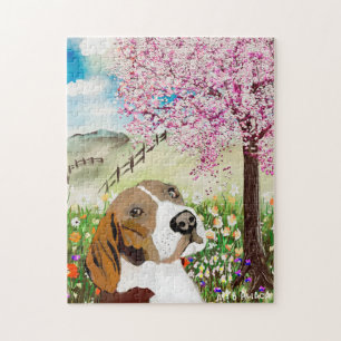 Frühlingsblüten 2020 und Beagle Puzzle