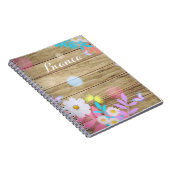 Frühlingsblüten auf Holz Notizblock (Rechte Seite)