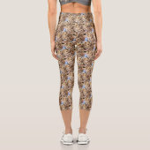 Frühlingsblüten Blume Art Nattern Muster Capri Leggings (Rückseite)