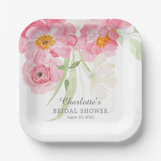 Frühlingsblüten Blumenblütenpapier Brautparty Tell Pappteller (Vorderseite)