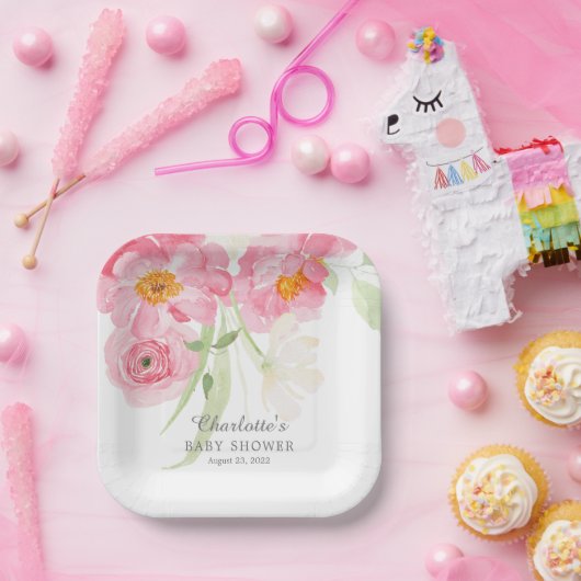 Frühlingsblüten Blumendusche Teller (Party)