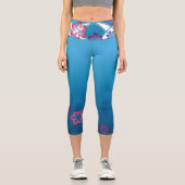 Frühlingsblüten Capri Leggings (Vorderseite)