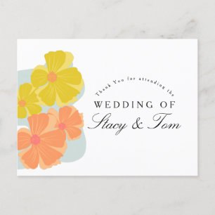 Frühlingsblüten-Cosmos Handgezeichnete Hochzeit Postkarte