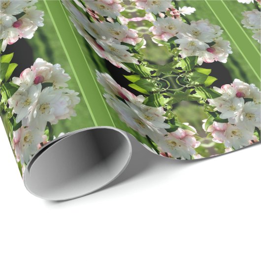 Frühlingsblüten der Blume Crabappel Geschenkpapier (Rolleneckpunkt)