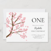Frühlingsblüten der ersten Geburtstagsfeier Niedli Einladung (Vorderseite)