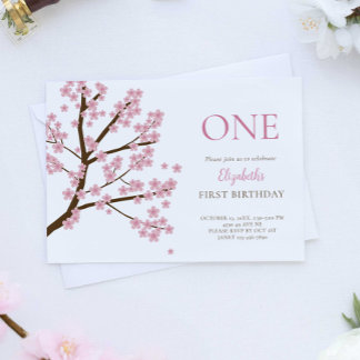 Frühlingsblüten der ersten Geburtstagsfeier Niedli Einladung