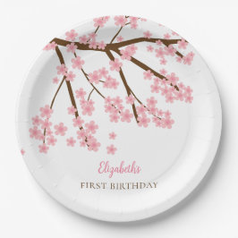 Frühlingsblüten der ersten Geburtstagsfeier Niedli Pappteller