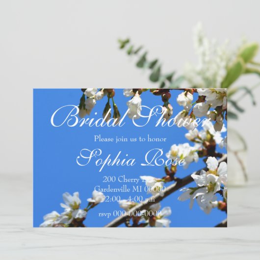 Frühlingsblüten Einladung (Stehend Vorderseite)