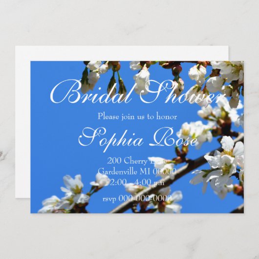 Frühlingsblüten Einladung (Vorne/Hinten)