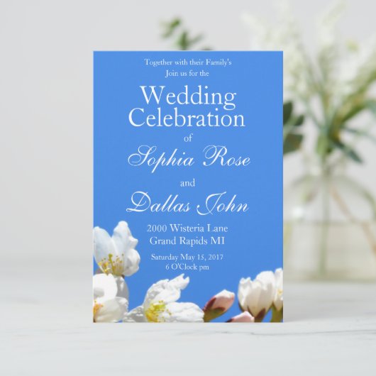 Frühlingsblüten Einladung (Stehend Vorderseite)