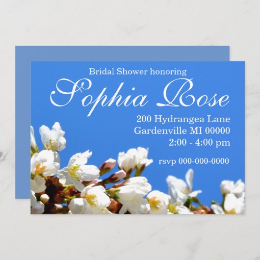 Frühlingsblüten Einladung (Vorne/Hinten)