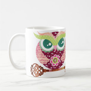 Frühlingsblüten-Eulen-Tasse Kaffeetasse
