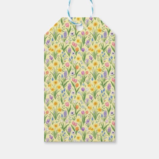 Frühlingsblüten-Explosion-Muster Geschenkanhänger (Vorderseite)