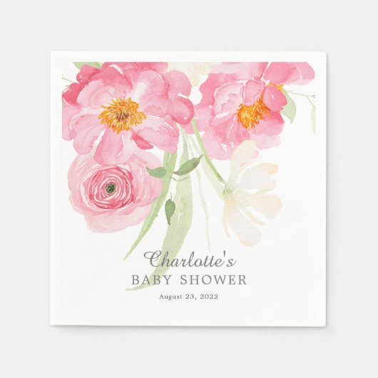 Frühlingsblüten florale Babydusche Napkins Serviette (Vorderseite)