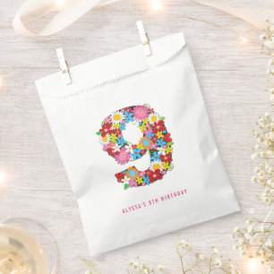 Frühlingsblüten Fünf 9. Geburtstagsparty Gefallen Geschenktütchen