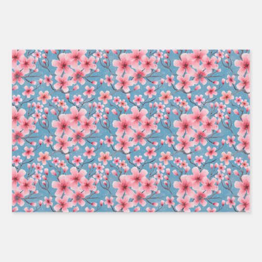 Frühlingsblüten geschenkpapier set (Vorderseite)