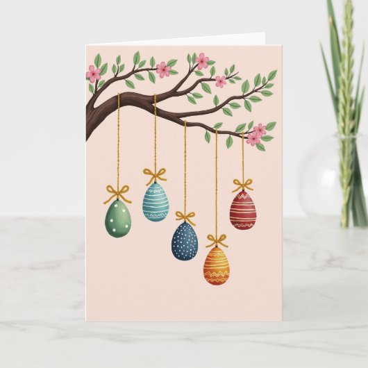 Frühlingsblüten-Hängeschmuck-Karte Karte (Vorderseite)