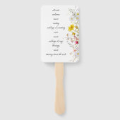 Frühlingsblüten-Hochzeitsprogramm-Handfächer Fächer (Rückseite)
