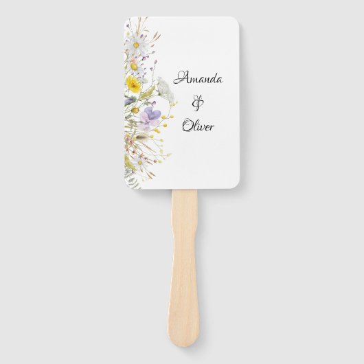 Frühlingsblüten-Hochzeitsprogramm-Handfächer Fächer (Vorderseite)