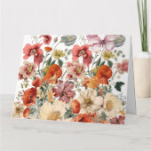 Frühlingsblüten im Blut mit Schmetterlingen Karte (Rückseite)