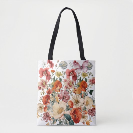 Frühlingsblüten im Blut mit Schmetterlingen Tasche (Vorderseite)