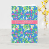 Frühlingsblüten in der blauen spanischen Sprache w Karte (Gelbe Blume)