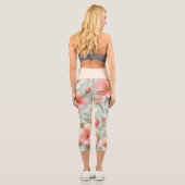 Frühlingsblüten in Robins Ei-Blau Capri Leggings (Rückseite)