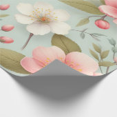 Frühlingsblüten in Robins Ei-Blau Geschenkpapier (Ecke)