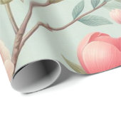 Frühlingsblüten in Robins Ei-Blau Geschenkpapier (Rolleneckpunkt)
