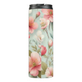 Frühlingsblüten in Robins Ei-Blau Thermosbecher (Rückseite)