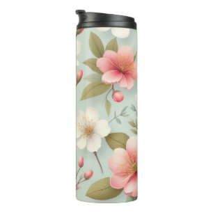 Frühlingsblüten in Robins Ei-Blau Thermosbecher